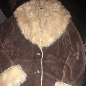 Women’s Wilsons Genuine Leather Faux Fur Trim Coat
